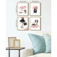 thumbnail image 5 of Drsoum Glam Pink Fashion Woman Wall Art Ladies Beauty Makeup Bathroom Decor 8x10in4pcs Natural Framed, 5 of 6