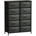 thumbnail image 3 of Sorbus Dresser with 10 Faux Wood Drawers - Storage Unit Organizer Chest for Clothes - Bedroom, Hallway, Living Room, Closet, & Dorm Furniture - Steel Frame, Wood Top, & Easy Pull Polyester Fabric Bins, 3 of 9