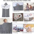 thumbnail image 3 of Uds manta envolvente para bebé forro polar usable cochecito de punto para bebé envoltura para siesta más algodón, saco de dormir grueso suave y cálido para recién nacido, 3 of 3