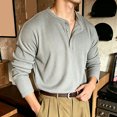 thumbnail image 5 of Mens Shirts, Mens Muscle Henley Shirts Lightweight Workout T-Shirt Gym Tee | Solid Color Comfortable Soft Athletic Short Sleeve with Button, 5 of 5