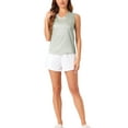 thumbnail image 2 of INSPIRE CHIC Womens Satin Tank Tops Casual Sleeveless Blouses V Neck Summer Top M Light Green, 2 of 6