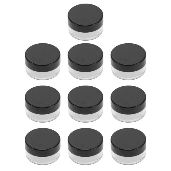 Unique Bargains 10pcsPortable Travel Cosmetic Jar for Liquid Creams 5g 0.17 Oz Black