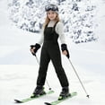 thumbnail image 2 of HCNTES Kids Waterproof Snow Bib Overalls Toddler Adjustable Strap Design Comfortable Winter Ski Wear(A01-Black,10-11 Years), 2 of 8