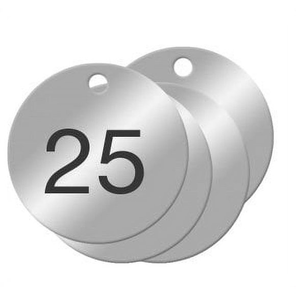 1-1/2 inch Numbered Aluminum Circle Valve Tags (Numbered 01-25)