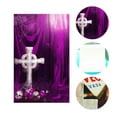 thumbnail image 3 of ABPHOTO Polyester 5x7ft Funny Horror Backdrop White Cross Photography Background Ultra Violet Color Backdrop, 3 of 5
