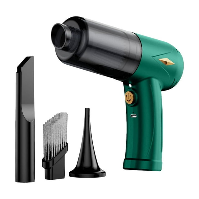 Green Car Vacuum Cleaner Wireless Portable Handheld Vacuum Strong Suction High Power Green With Led Light For Car Home Use