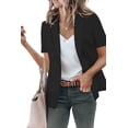 thumbnail image 3 of Solid Color Women Short Sleeved Work Office Blazer Coat, 3 of 4