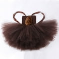 thumbnail image 5 of Aocisk Girls Outfit Sets Net Skirt Puff Dress Brown Bear with Head Accessory Kids Dress Up Brown 4-5 Years, 5 of 8