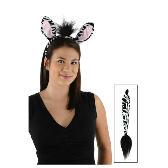 Kit de accesorios de disfraz para fugarse y cebra, conjunto de orejas y cola de animal