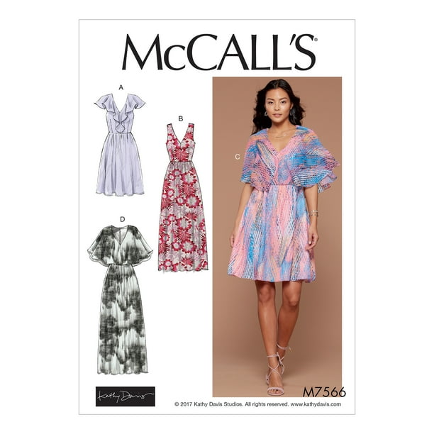 McCall's Sewing Pattern Misses' VNeck, Ruffle, and CapeStyle, Flutter