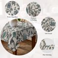 thumbnail image 5 of Teal Green Leaf Table Cloth Waterproof Tablecloths, Vintage Farmhouse Boho Pastoral Tribal Tablecloth Dining Table Cover for Kitchen Party Tabletop Outdoor, Square Tablecloth 60x60 Inch, 5 of 9