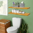 thumbnail image 2 of Sorbus 35" Floating Wall Shelves, Set of 2 Maple Wood Color, Solid Pine Wall-Mounted Shelves for Bathroom, Bedroom & Living Room, 2 of 8