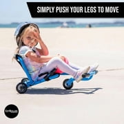EzyRoller: Mini - Blue - Ride-On Scooter, Cambering Motion, Pedal Free Cart, Hand Brakes, Extendable Frame, 45lb Capacity, Toddler & Kids Ages 2+