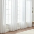 thumbnail image 2 of Chanasya White Silky Velvet Textured Sheer Curtains - Lightweight Luxury Curtain for Living Room Bedroom Windows - Light Filtering Elegant Decor Drapes with Grommets - 108 Inches Long - 2 Panel Set, 2 of 5