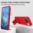 thumbnail image 2 of KOMI Compatible with Google Pixel 9/Pixel 9 Pro Case, Built in Slide Camera Lens Cover, Invisible Kickstand,Shockproof Full Body Protective Phone Cover (Red), 2 of 5