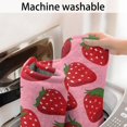 thumbnail image 5 of Red Strawberry Plants Pink Pattern Bathroom Rugs Mat,Non Slip Microfiber Bathroom Rug,Rubber Backing,Soft Bathroom Mats for Bathroom Floor,Tub and Shower,17x30in(43x75cm), 5 of 5