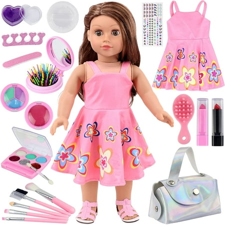 image Zita Element 18 Inch Girl Doll Accessories 19 Pcs Makeup Pretended Toys Set  Makeup Beauty Set For A
