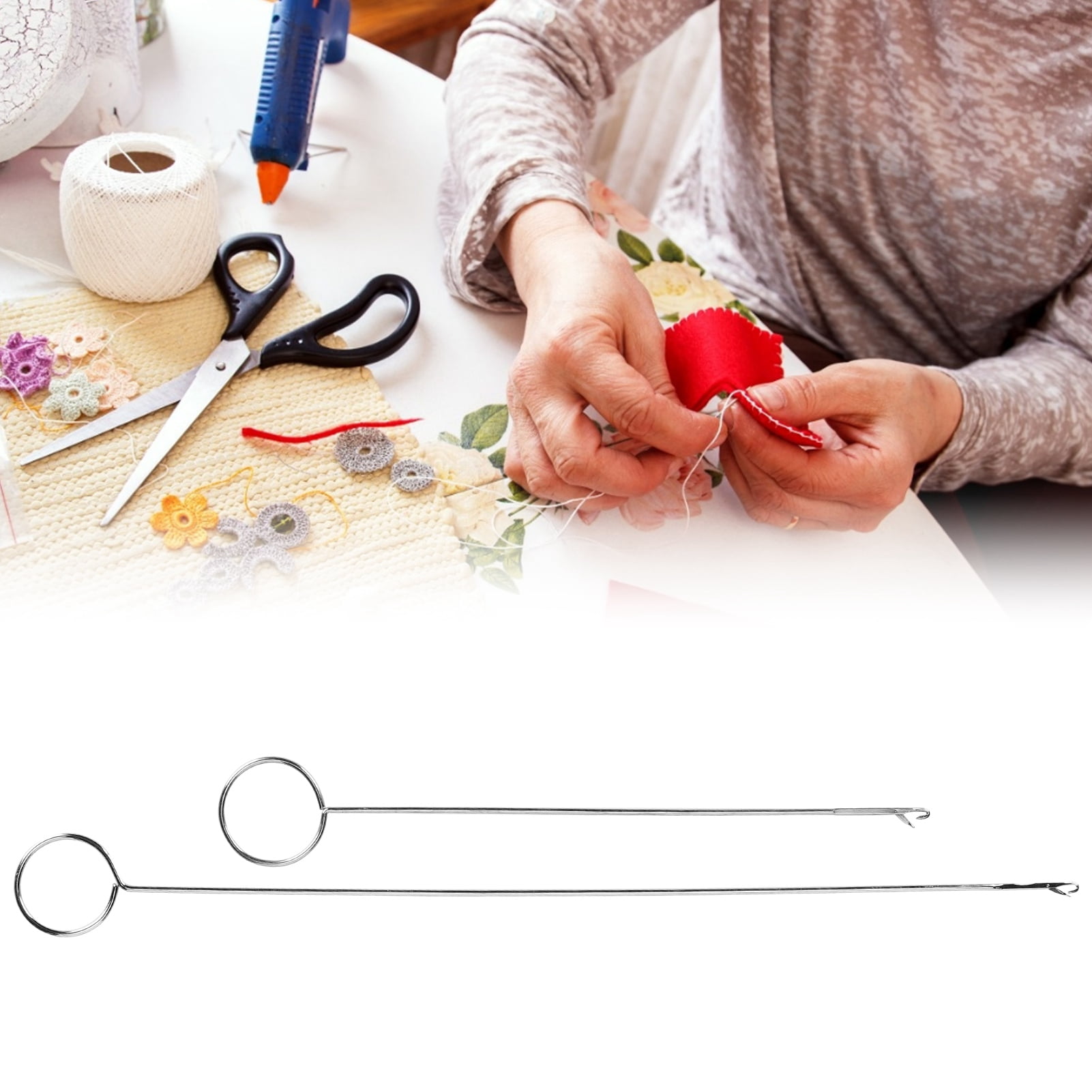 Dioche Long Loop Turner,2pcs Sewing Loop Turner Long Loop Turner Tool Home Sewing DIY Knitting Accessories,Home Sewing Loop Turner