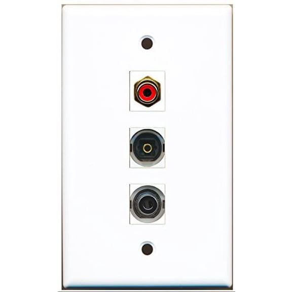 RiteAV - 1 Port RCA Red and 1 Port Toslink and 1 Port 3.5mm Wall Plate