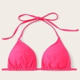 thumbnail image 5 of XIAONU Solid Tie Halter Triangle Bikini Top for Women Plain Minimalist Summer Beach Pool Swim Separates, 5 of 7