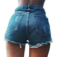 thumbnail image 4 of XXXITICAT Women Jeans Shorts with Pockets Loose High Waist Summer Sexy Stretch Hole(ZQ,S), 4 of 4