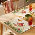 thumbnail image 4 of Red Mushroom Placemats Set of 6 Watercolor Spring Summer Botanical Place Mats Indoor Wipeable Table Mats Washable Cloth Dining Table Placemats for Kitchen Holiday Party Home Decor 13x19 Inch, 4 of 9