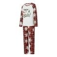 thumbnail image 3 of Franhais Family Matching Christmas Pajamas, Cartoon Gnome Print Long-Sleeved Tops + Plaid  Snowflake Pattern Trousers Sleepwear Outfits, 3 of 9