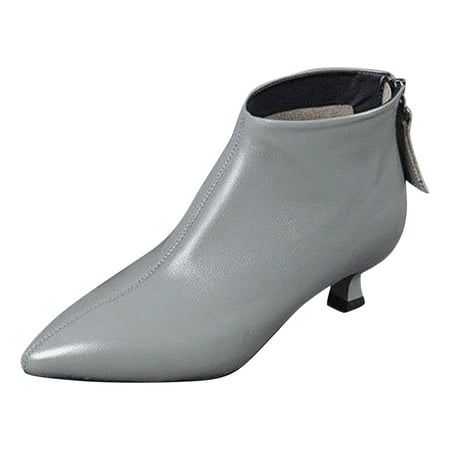 

ZHAGHMIN Women Black Boots Women Shoes Thermal Short Boots Pointed Toe Thin Heel Zippered Short Boots Fashion Women Boots Womens Boots Low Heel Leather Summer Boots For Women Booties Boot For Women
