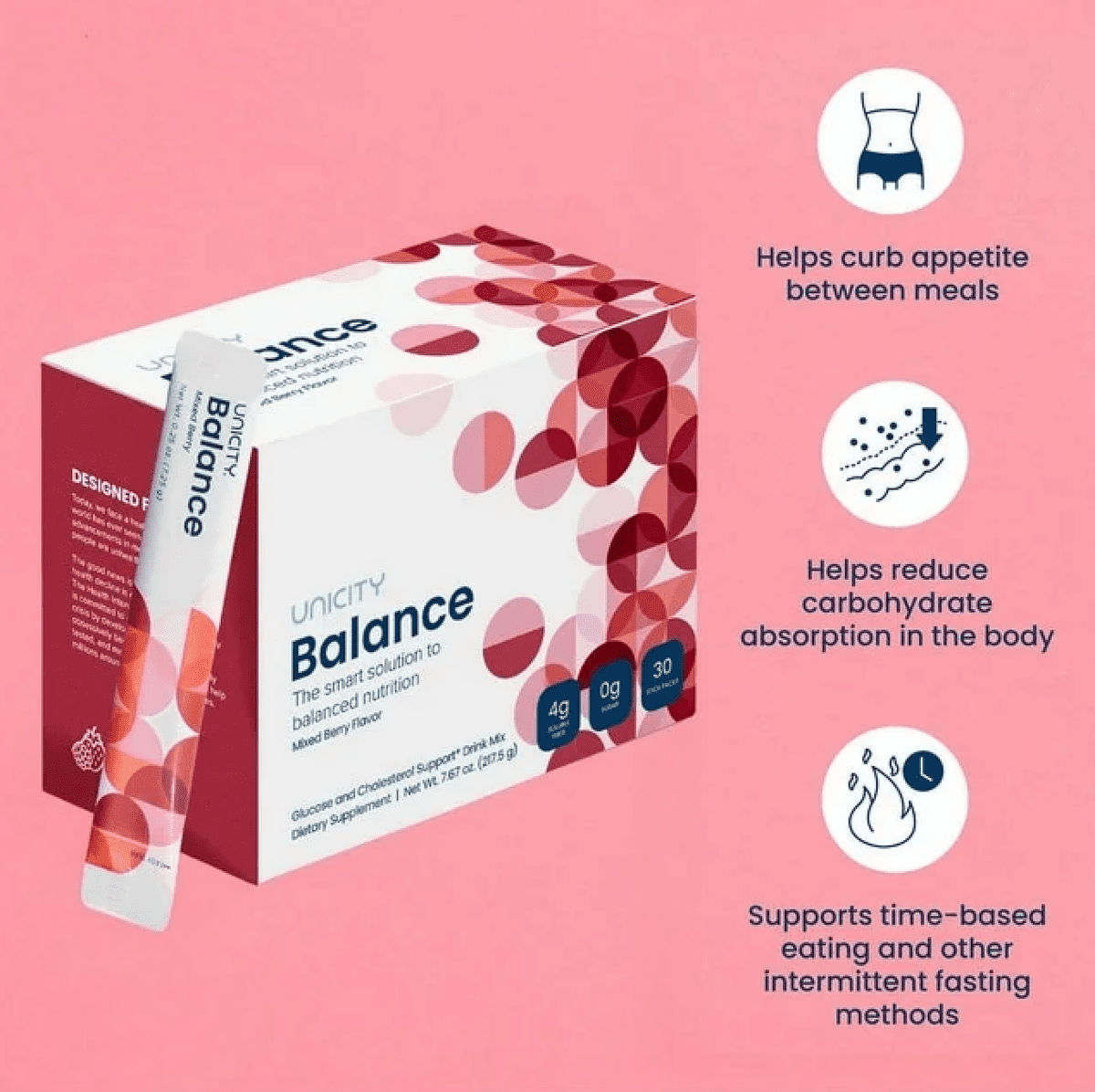 Unicity Balance Mixed Berry Drink Mix 2 Box Pack with Bottle, 60 Sachets Total, Fiber Drink Mix Powder, Reusable Mixing Bottle Included, Instant Berry Beverage, Low Calorie for Men & Women