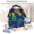 thumbnail image 5 of Daiia Abstract Bright Pineapple Fruit Retro Large Capacity Baby Bag Waterproof Stylish Diaper Bag Mummy Backpack Adjustable Straps Diaper BagBaby Essentials Bag, 5 of 6