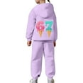 thumbnail image 4 of 67 Six Seven Letter Outfits Set For Kids Outfits Set Casual Girls Fashion Hoodie And Jogger Cute Printed Pullover Tracksuit For Kids And Daily Wear Purple 110(3-4 Years), 4 of 9