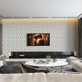 thumbnail image 5 of FLOLEOPA 30-Piece Geometric Texture Pattern Interior Wall Decoration Decorative Wall Panels, 11.8 x 11.8 x 2.7 in, 30 Pack, 5 of 7