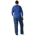 thumbnail image 3 of #FollowMe Mens Polar Fleece Pajama Pants Set  Ultra-Warm Sleepwear & PJs (Blue Top / Blue Buffalo Plaid Pant, Medium), 3 of 3