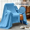 thumbnail image 5 of Linteum Textile Supply 100% Cotton Thermal Snag-Free Blanket (Blue, Twin) 66x90 in, 5 of 8