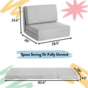 Room Revival Ultra Soft Suede 3 Position Convertible Lounge Flip Chair, Silver