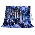 thumbnail image 2 of Majestic Wolf Pack Northern Lights Wilderness, Peaceful Mountain Lake Scene, Warm Flannel Blanket for Cabin and Lodge, Outdoor Lovers Valentine's Day Gift, Fantasy Home Decor, 2 of 9