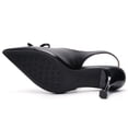 thumbnail image 4 of Women's Pointed Toe Slingback Heels Bowknot Kitten Heel Pumps Classic Slip-on Dress Shoes for Office Party Wedding, 4 of 6