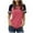 Hot Pink, variant on Womens T Shirts Stylish Striped Short Sleeve Crew Neck Tops Casual Fashion Color Block Summer Loose Fit Tees