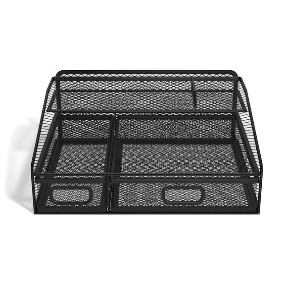 Staples TRU RED 6-Compartment Wire Mesh Accessory Holder Matte Black  2/Pack TR57539-CCVS