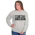thumbnail image 5 of Off Duty Unicorn Fantasy Women Crewneck Sweatshirt Brisco Brands X, 5 of 5