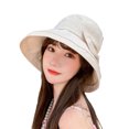 thumbnail image 2 of Meidiya Women's Ponytail Bowknot Sun Hat UV Protection Foldable Sun Hat Bucket Cap Wide Brim Beach Fishing Hat, 2 of 8