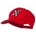 thumbnail image 2 of Checkered Flag Alphabet Embroidered Red High Profile Cap - X OSFM, 2 of 5