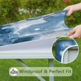thumbnail image 6 of Blue White Marble Pattern Square Fitted Tablecloth with Elastic Edge,Square Table Cover,Washable Elastic Table Cover for Home Kitchen Party Decor 34"x34", 6 of 6