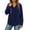 Navy, variant on Plain V Neck Hoodies for Women Fall Winter Long Sleeve Casual Loose Basic Hooded Sweatshirt Pullover Tops