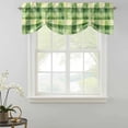 thumbnail image 2 of Green Plaids Tie Up Valance for Windows, Green Watercolor Grids Adjustable Rod Pocket Tie Up Valance Curtains Window Treatment for Kitchen Bathroom Bedroom 54 X 18 Inch, 2 of 9