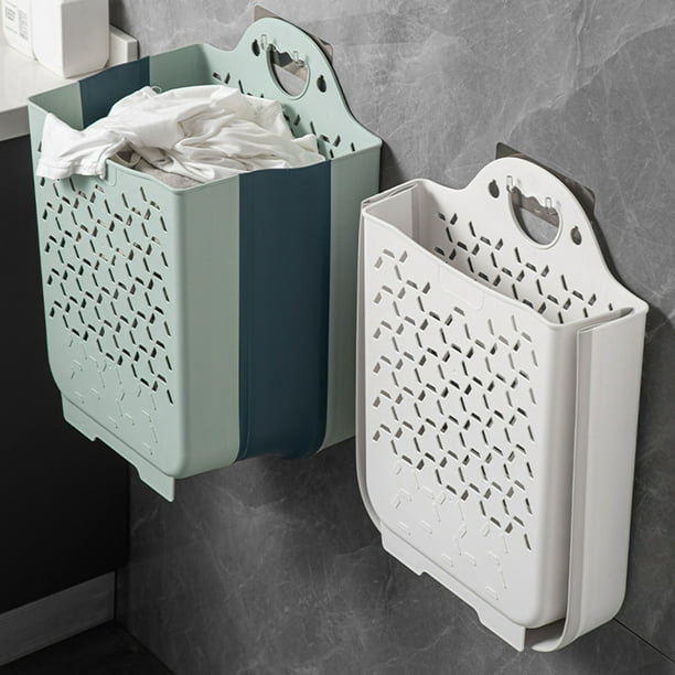 Warkul Laundry Hamper, Wall Mounted Folding Clothes Washing Bin Laundry