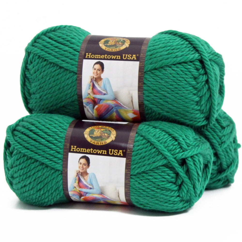Lion Brand Yarn Hometown Green Bay Basic Super Bulky Acrylic Green Yarn