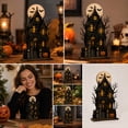 thumbnail image 6 of ShaoXinWan Halloween Ghost Pumpkin House Wooden Tabletop Ornament, 2D Spliceable Decor Sign, Festive Accent for Dining Table Cabinet Bookshelf Decor, 6 of 7