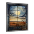 thumbnail image 2 of Designart "Meadow View from Farmhouse Windows I" Farm Framed Wall Art - Country Blue Farm Windows Living Room Framed Canvas Art, 2 of 6