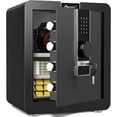 thumbnail image 1 of Omethey 2.0 Cu ft Safe Box, Steel Security Safes with LCD Touch Screen, Home Safe with Dual Alarm & Mute Function, Money Safe with Removable Shelf for Documents and Valuables-Black, 1 of 9